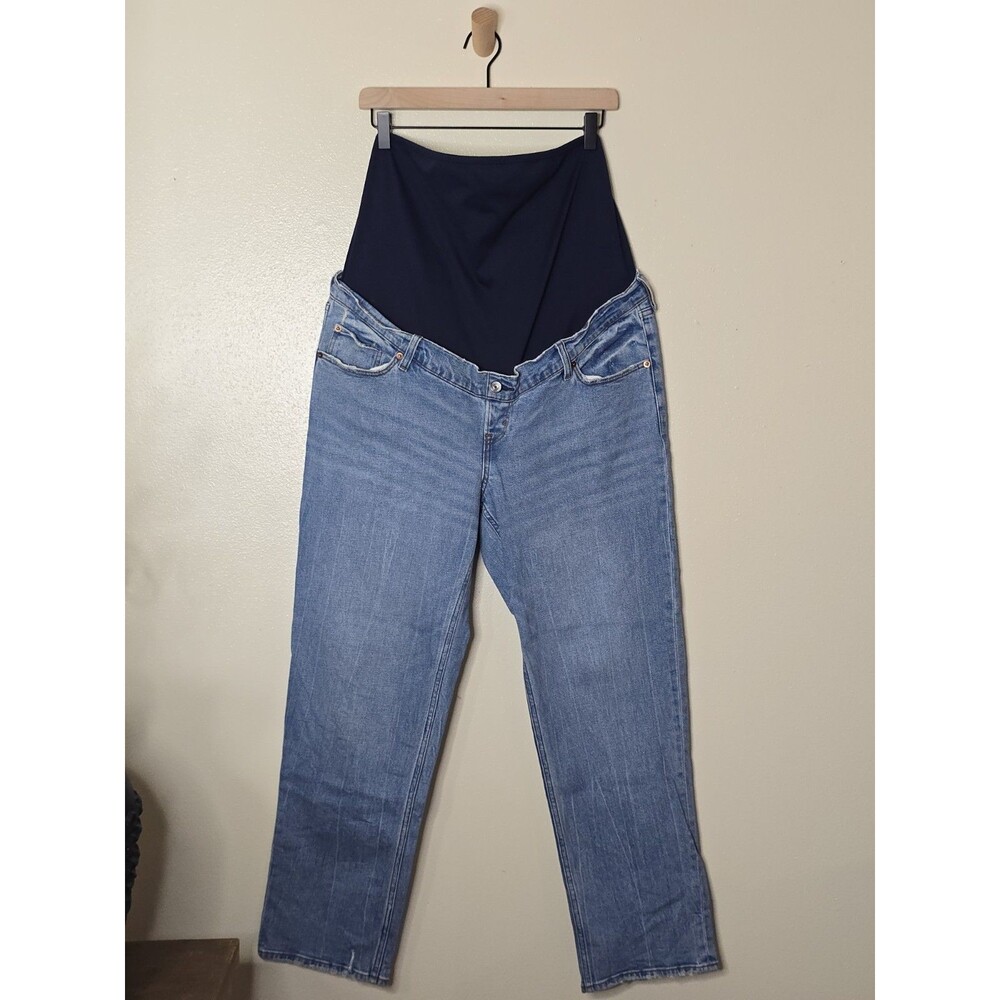Abercrombie & Fitch MATERNITY 90’s Straight Womens 31 12 Over The Belly Blue